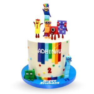Number blocks themed cake