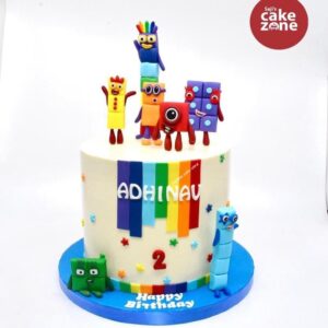 Number blocks themed cake